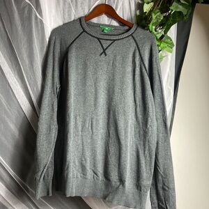 Dip Mens Large Grey Cotton Crew Neck Sweater